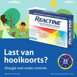 Reactine Cetirizine 10mg Filmomhulde Hooikoortstabletten< Allergische Reacties