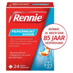 Rennie Pepermunt Kauwtabletten< Maag En Darm
