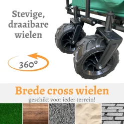 Rijoka Bolderkar Opvouwbaar Telescopische Stang en Crosswielen| Sale