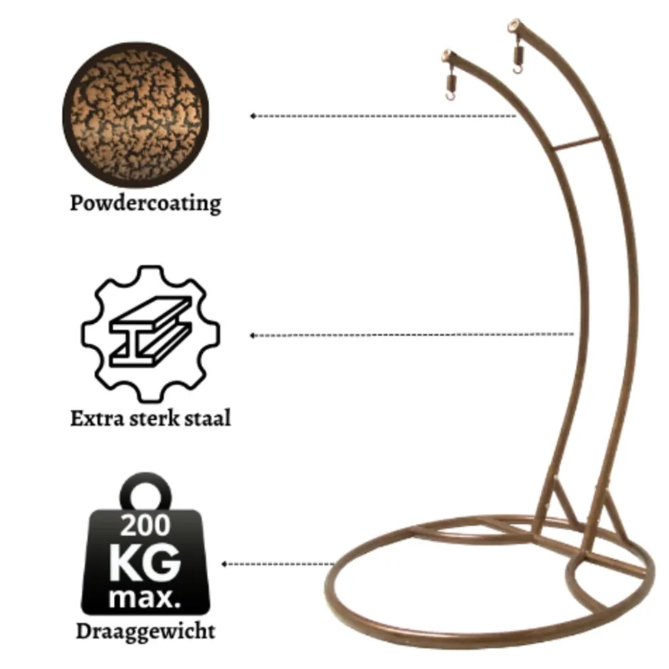 Rijoka Hangstoel Dubbel Eggy Rope Schommelstoel Luxe Rattan 2persoons< Buiten En Vrije Tijd