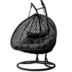 Rijoka Hangstoel Dubbel Eggy Rope Schommelstoel Luxe Rattan 2persoons|