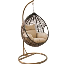 Rijoka Hangstoel Eggy Twisted Schommelstoel Rattan Lounge Tuinstoel|
