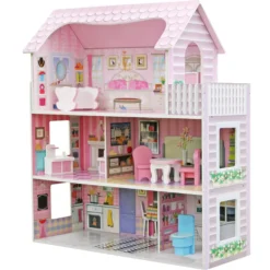 Rijoka Houten Poppenhuis Classic Meubelset 8pcs 3 Verdiepingen| Sale