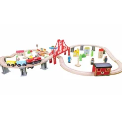 Rijoka Houten Speeltrein Trainrails Trein Set 70pcs| Online