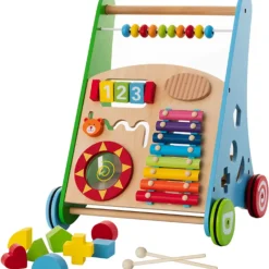 Rijoka Loopwagen Hout voor Baby Educatieve Looptrainer Anti Slip Wieltjes Babywalker| Outlet