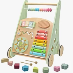 Rijoka Loopwagen Hout voor Baby Educatieve Looptrainer Anti Slip Wieltjes Babywalker| New