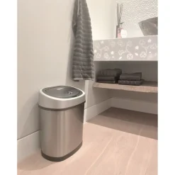 Rijoka Prullenbak met Sensor 12 Liter RVS Soft Close Vingerafdrukvrij| Clearance