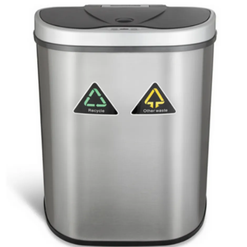 Rijoka Prullenbak met Sensor Dubbel 70 Liter RVS Soft Close Vingerafdrukvrij| Online