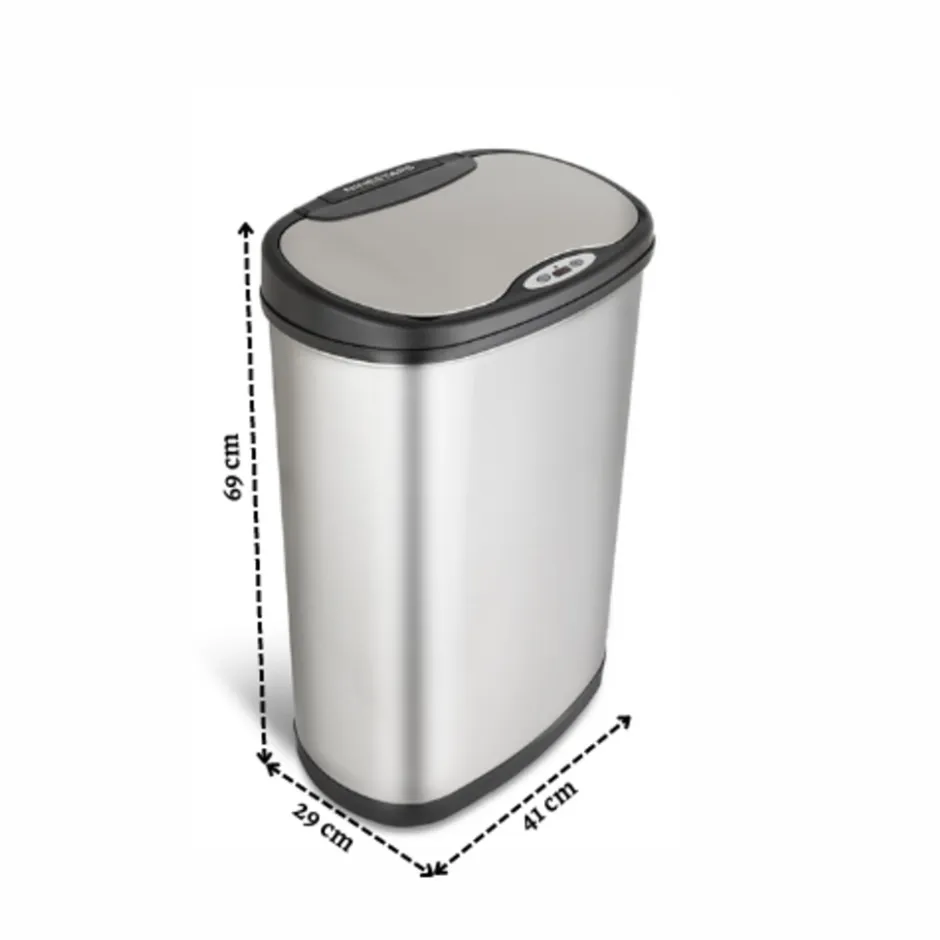 Rijoka Prullenbak Sensor Dubbel 50 Liter RVS Soft Close Vingerafdrukvrij| Best