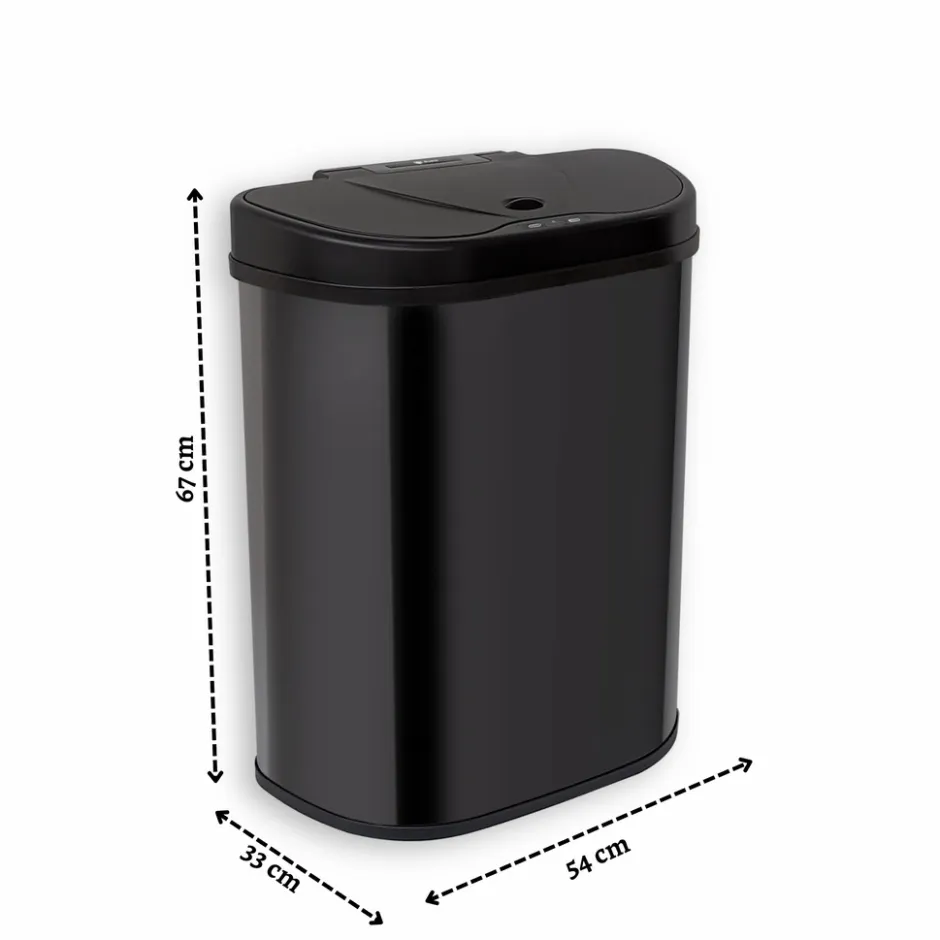 Rijoka Prullenbak Sensor Dubbel 70 Liter Recycle RVS Soft Close Vingerafdrukvrij< Prullenbakken