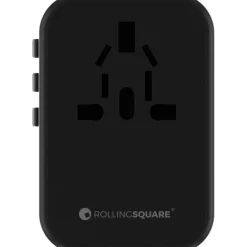 Travel Adapter Quick Charge Universele Wereldstekker Zwart|Rolling Square Online