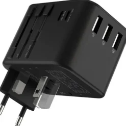 Travel Adapter Quick Charge Universele Wereldstekker Zwart|Rolling Square Online