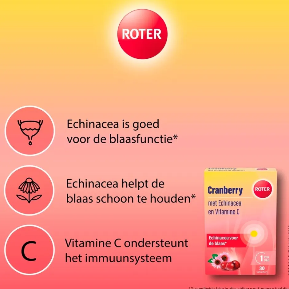 Roter Cranberry Vitamine C en Echinacea Tabletten< Cranberrysupplementen|Vitamines