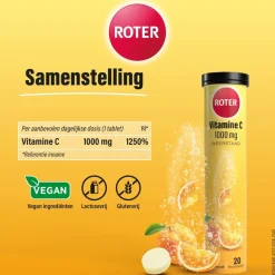 Vitamine C 1000 mg Abrikoos-Sinaasappel Bruistabletten|Roter