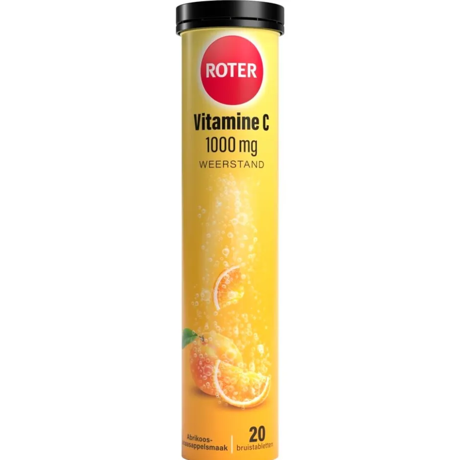 Roter Vitamine C 1000 mg Abrikoos-Sinaasappel Bruistabletten< Weerstand En Energie|Vitamines