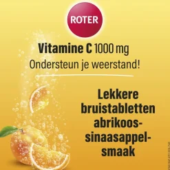Roter Vitamine C 1000 mg Abrikoos-Sinaasappel Bruistabletten< Weerstand En Energie|Vitamines
