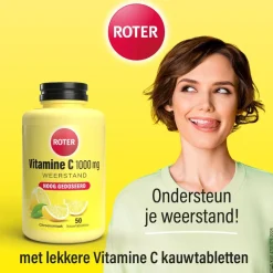 Roter Vitamine C 1000 mg Sterk Kauwtabletten< Weerstand En Energie|Vitamines