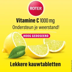 Roter Vitamine C 1000 mg Sterk Kauwtabletten< Weerstand En Energie|Vitamines