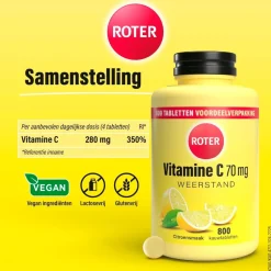Roter Vitamine C 70mg Citroen Kauwtabletten< Weerstand En Energie|Vitamines