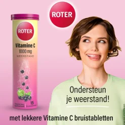 Vitamine C 1000mg Zwarte Bes Appel Bruistabletten|Roter Outlet