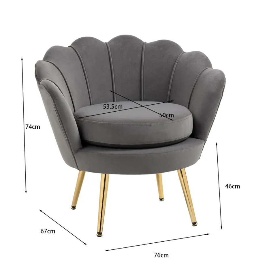 Russle Schelp Fauteuil Velvet|Overig Best