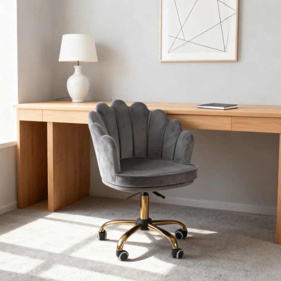Russle Velvet Schelp Bureaustoel|