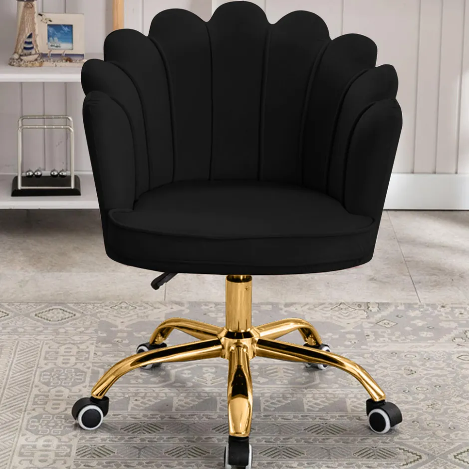 Russle Velvet Schelp Bureaustoel< Meubels