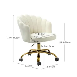 Russle Velvet Schelp Bureaustoel| Best