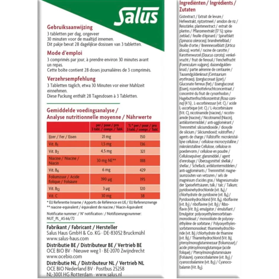 Floradix Salus Ijzer Tabletten< Mineralen