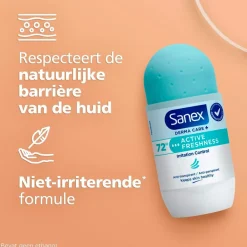 Derma Care+ Active Freshness 72h Antitranspirant Deodorant Roller|Sanex Hot
