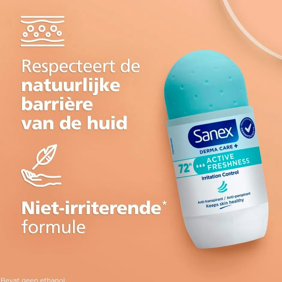 Derma Care+ Active Freshness 72h Antitranspirant Deodorant Roller|Sanex Hot
