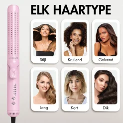 Sansbeauté 2 In 1 Stijltang Airflow - Krullen en Steil haar - Krultang - Stijltangen< Haarstylers