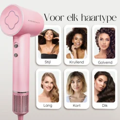 Sansbeauté Föhn Met Diffuser - Ionische Haardroger - Reisföhn - Haarföhn - Krullen - Hair Dryer - 2000W< Haarstylers