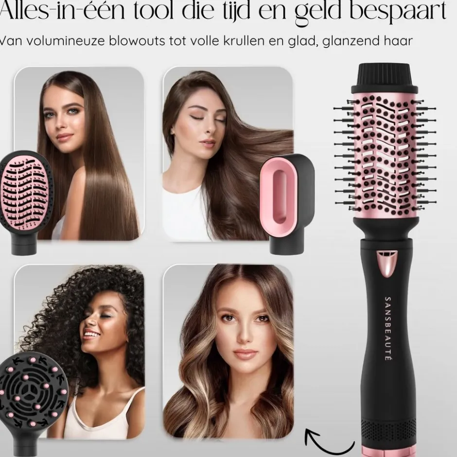 Sansbeauté ® 4-in-1 Fohnborstel - Haarborstel - Krulborstel< Haarstylers