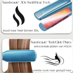 Sansbeauté Professionele Stijltang - Hair Straightener - Stijltangen - 80℃ t/m 230℃< Haarstylers