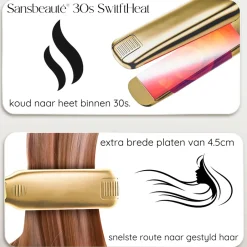 Sansbeauté Professionele Stijltang - Hair Straightener - Stijltangen - 80℃ t/m 230℃< Haarstylers