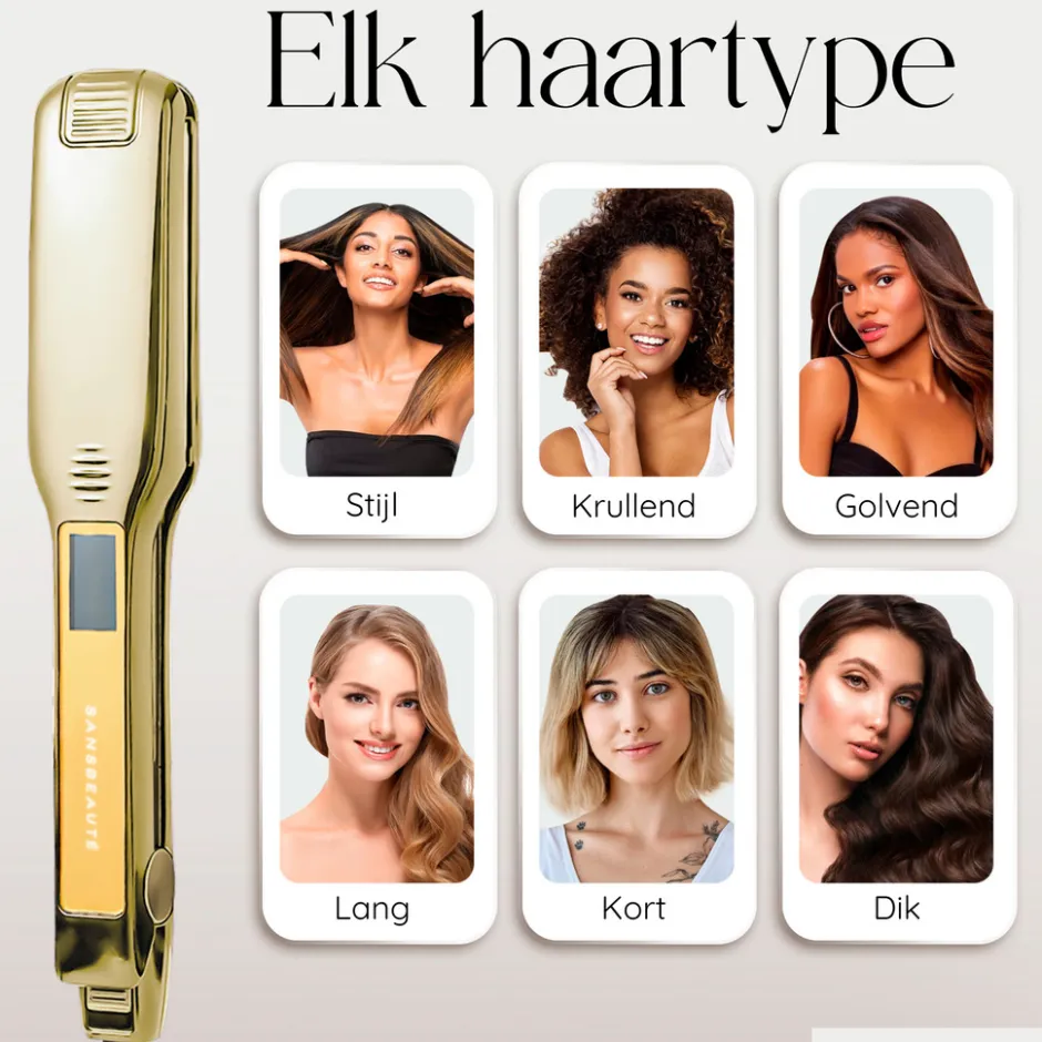 Sansbeauté Professionele Stijltang - Hair Straightener - Stijltangen - 80℃ t/m 230℃< Haarstylers