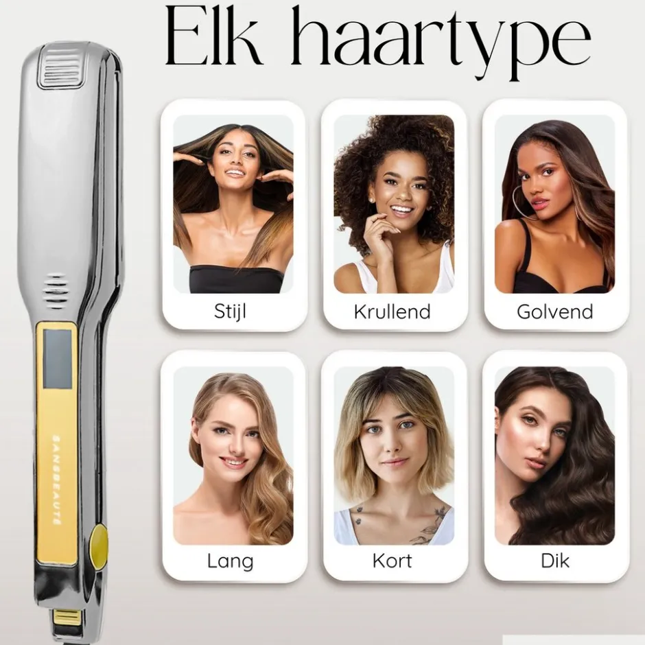 Sansbeauté Professionele Stijltang - Hair Straightener - Stijltangen - 80℃ t/m 230℃< Haarstylers