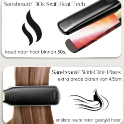 Sansbeauté Professionele Stijltang - Hair Straightener - Stijltangen - 80℃ t/m 230℃< Haarstylers