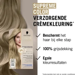 Schwarzkopf creme supreme 9-16 Cool Licht Asblond Verzorgende Crèmekleuring< Haarverf