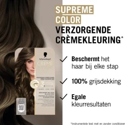 Schwarzkopf creme supreme 6-0 Natuurlijk Lichtbruin Verzorgende Crèmekleuring< Haarverf