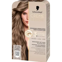 Schwarzkopf creme supreme 7-16 Cool Donker Asblond Verzorgende Crèmekleuring< Haarverf