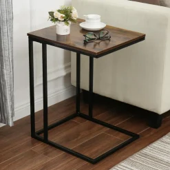 SensaHome Antieke Houten Bijzettafel Sofa Bloemenplank< Tafels