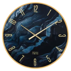Glazen Wandklok Marmerlook Stille Uurklok Modern|SensaHome Best