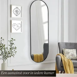 Oval Wandspiegel met Metalen Rand Minimalistisch Design|SensaHome Best