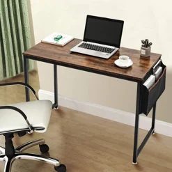 SensaHome Retro Schrijftafel Bureau Computertafel met Metalen Frame< Kinderbureaus