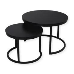SensaHome Salontafel Set Antieke Ronde Houten Tafelset< Tafels