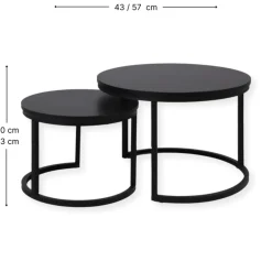 SensaHome Salontafel Set Antieke Ronde Houten Tafelset< Tafels