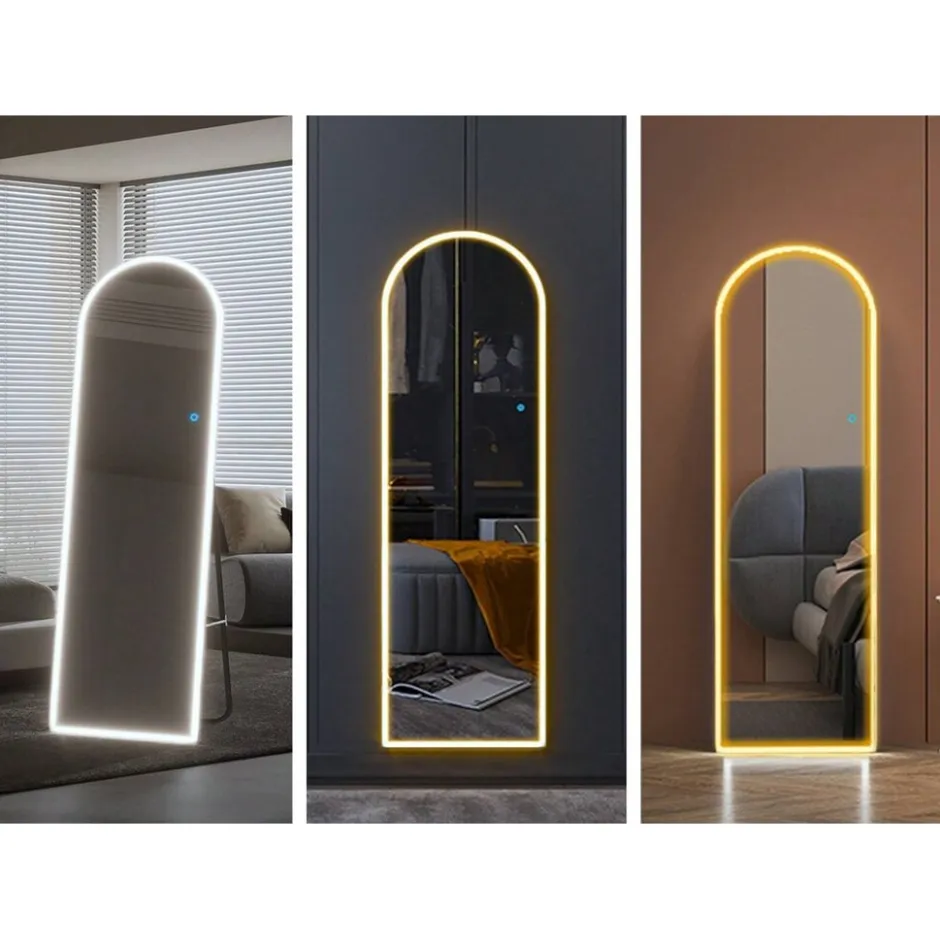 SensaHome Staande Spiegel Oval met LED Verlichting< Woonaccessoires