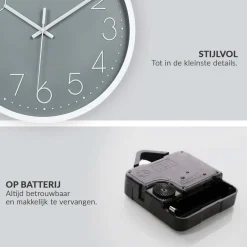 SensaHome Wandklok Minimalistische Design Stille Uurwerk TM20050-4< Woonaccessoires